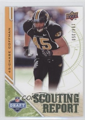 2009 Upper Deck Draft Edition Scouting Report Green /350 Chase Coffman #219 fm0
