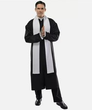 Father Priest Costume Preacher Set Adult Men Plus Size 2XL 48-52