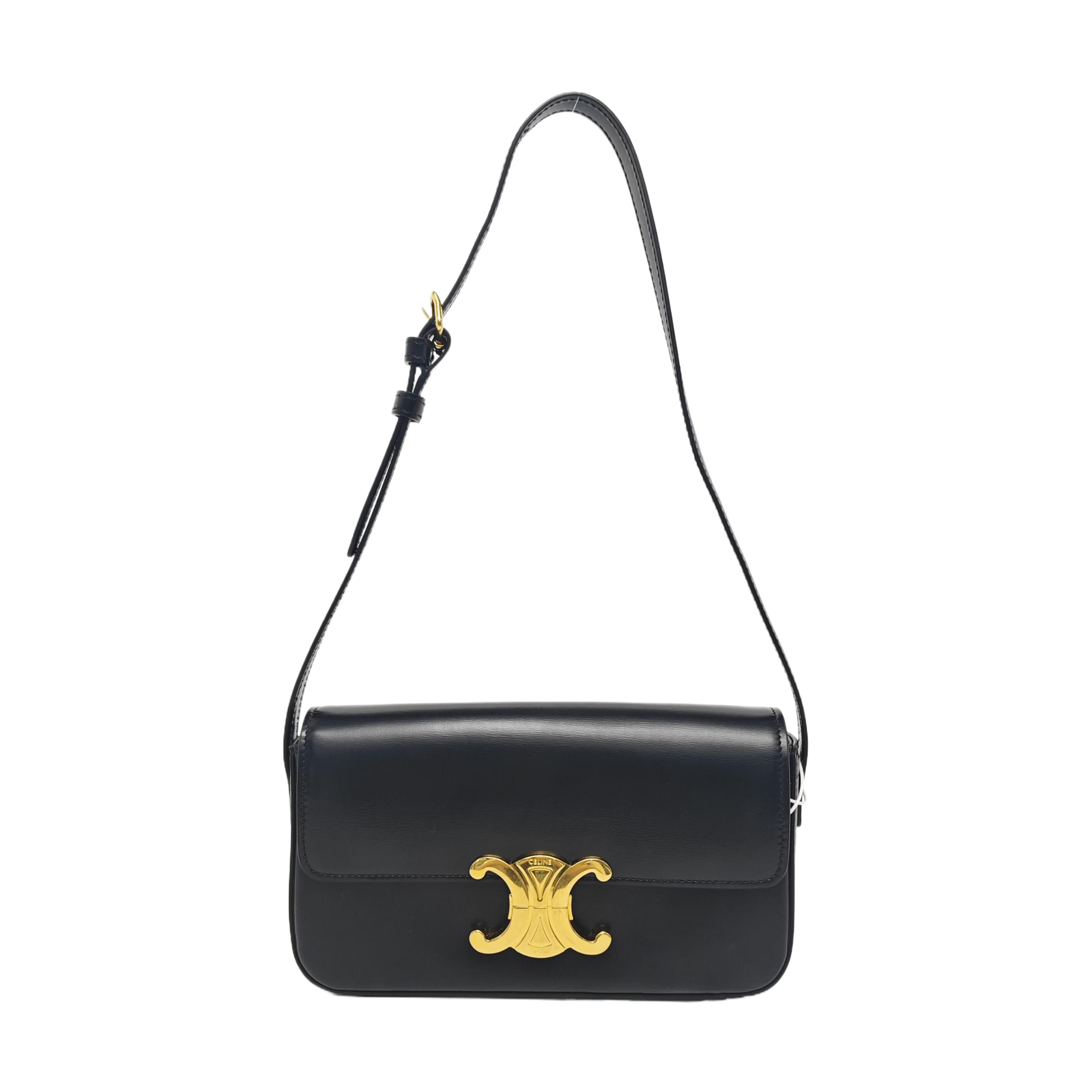 Celine Claude Gold Lock Adjustable Shoulder Strap Glossy - Very Good #Z1DLNI