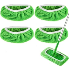 Compatible with Swiffer Sweeper Mop Wet Dry Flat mop Cover Pad Floor Clean 4Pack