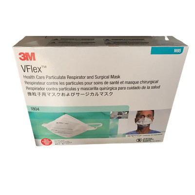 50-PACK 3M 1804 VFlex Particulate Respirator NIOSH N95 Surgical Face ...