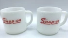 Vintage Federal glass - pair of 2 SNAP-ON tools mugs
