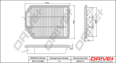 Dr!ve+ DP1110.10.0640 Air Filter for Kia