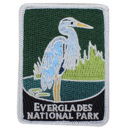 Everglades National Park Patch - Egret, Wetlands, Florida Badge 3" (Iron on) - Afbeelding 1 van 1