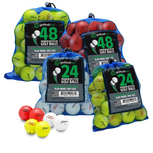 Titleist TruFeel Recycled AAAA Golf Balls White & Yellow 24/48 Ball Sets