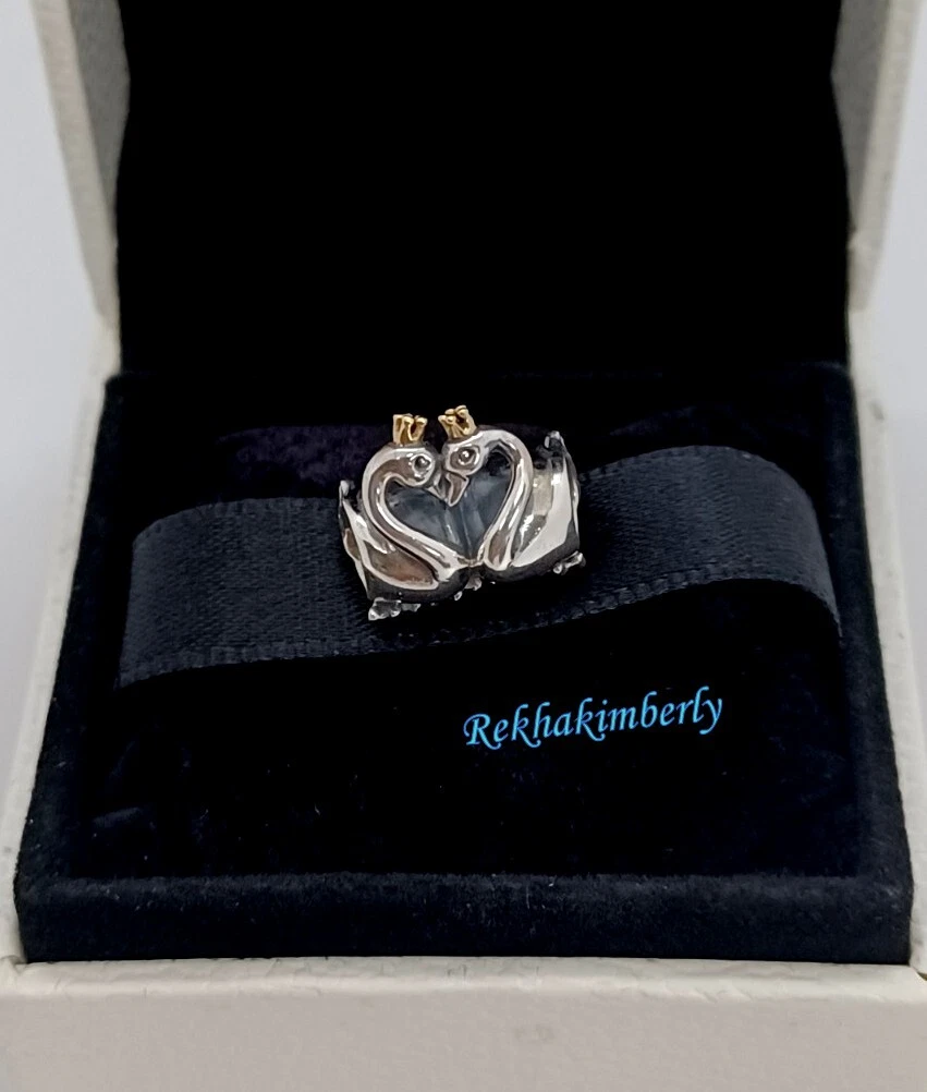Pandora Swan Embrace Charm S925ALE 14K Yellow Gold Authentic NEW