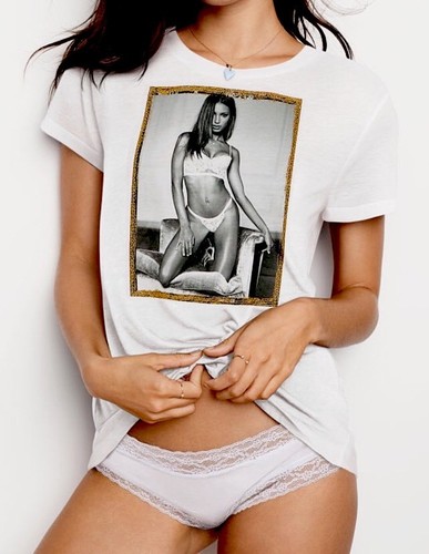 Victoria's Secret Supermodel T-Shirt kurzarm mit einem Hauch von Goldfunken Small D71 - Bild 1 von 3