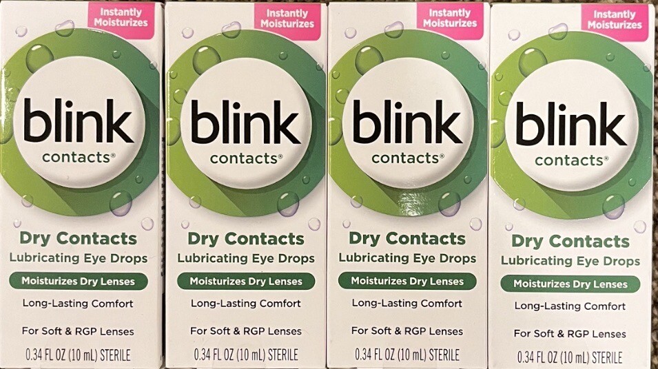 *4 PACK* Blink DRY CONTACTS Lubricating Eye Drops 0.34oz ea Exp 10/25 ...