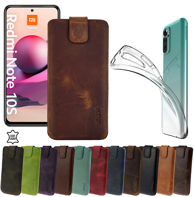 Hülle für Xiaomi Redmi Note 10S Tasche Schutz Cover Leder Etui + Silikon Case