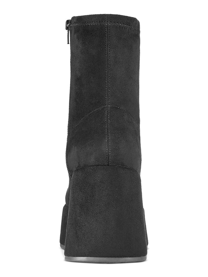 WILD PAIR Womens Black 2" Platform Earlee Round Toe Wedge Heeled Boots