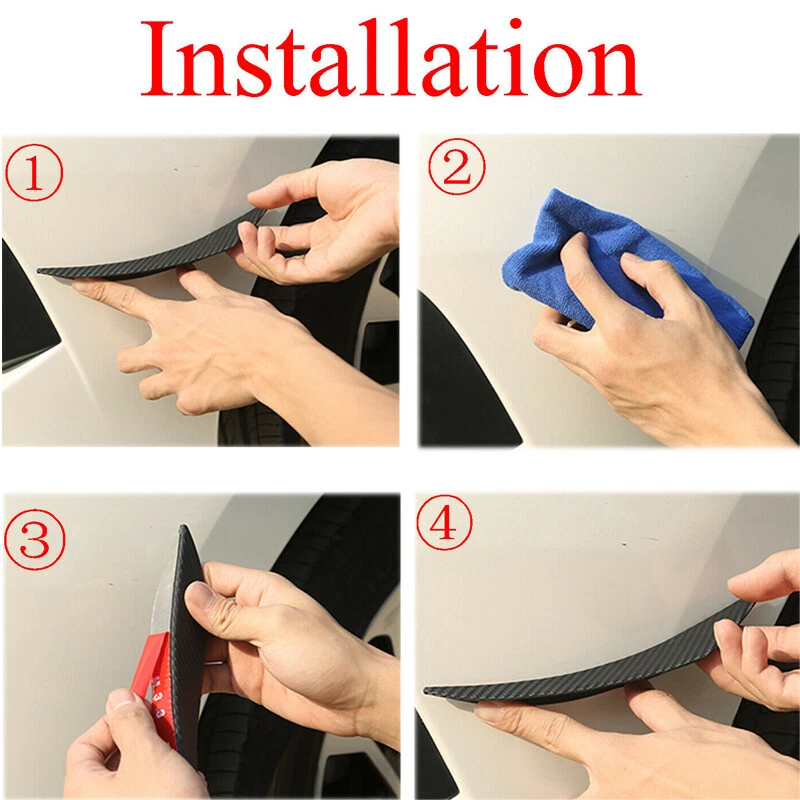 6x Aletas divisorias de labios de parachoques delantero duraderas de fibra de carbono para carrocería alerón canards Foto 4 de 4