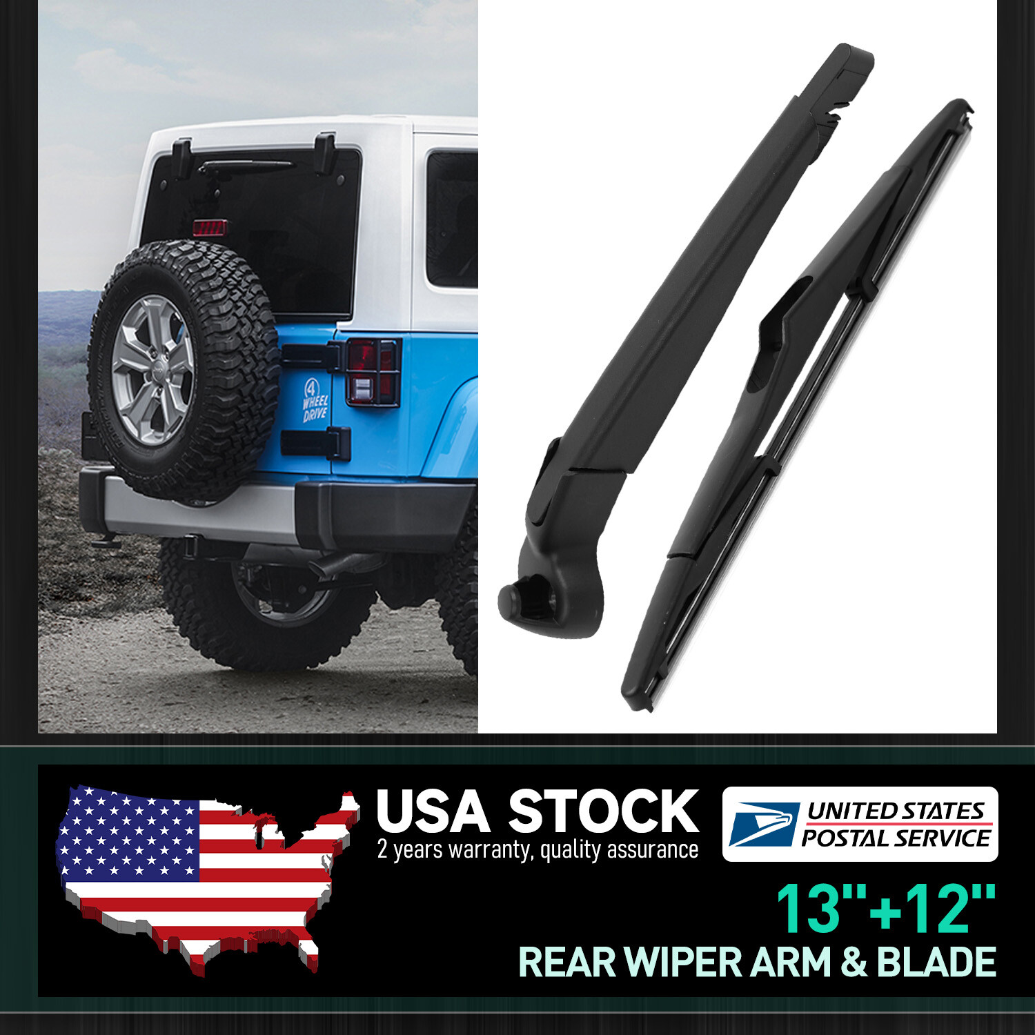 Durable 12-13 Inch Rear Windshield Wiper Blades for All Seasons