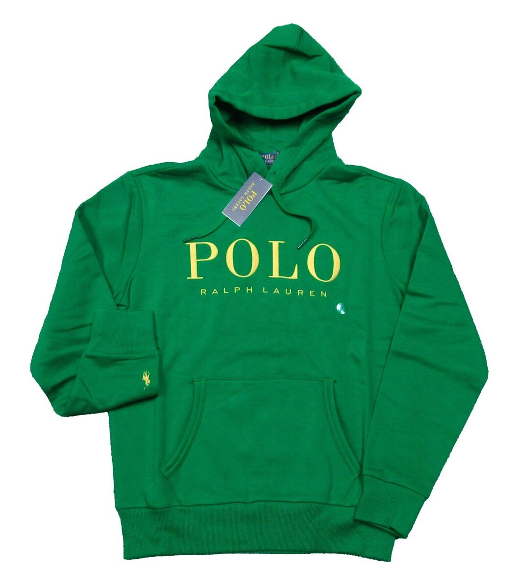 Polo Ralph Lauren Men's Green Logo Graphic Fleece Pullover Polo Ralph Lauren Men's Green Logo Graphic Fleece Pullover