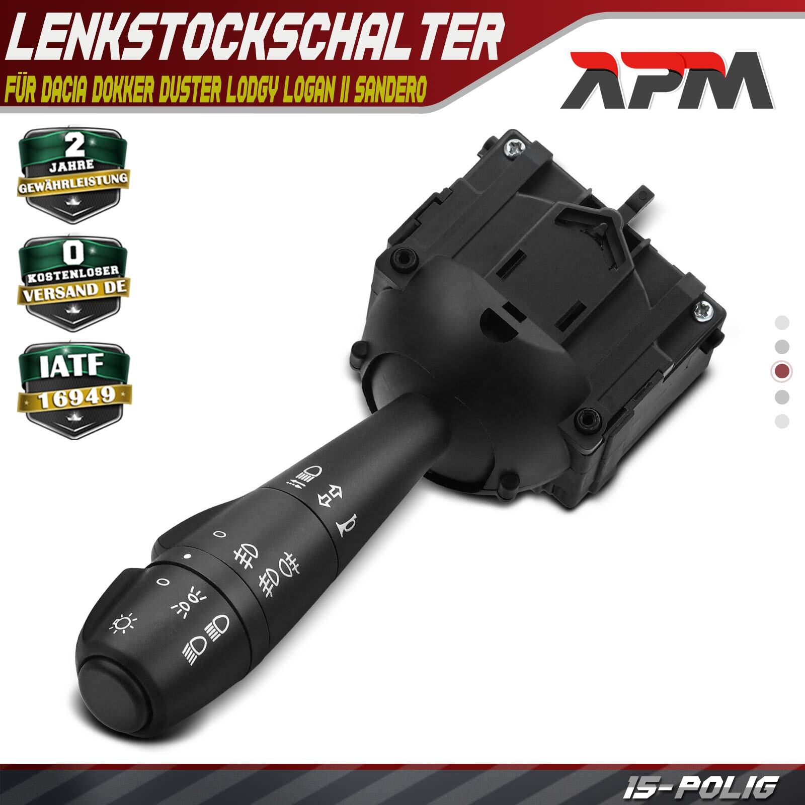 Combination switch steering column switch for Dacia Dokker Duster Lodgy Logan II Sandero