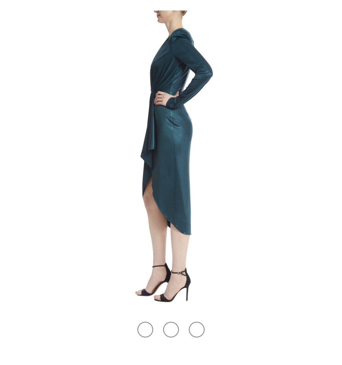 Badgley Mischka Teal Long Sleeve Dress