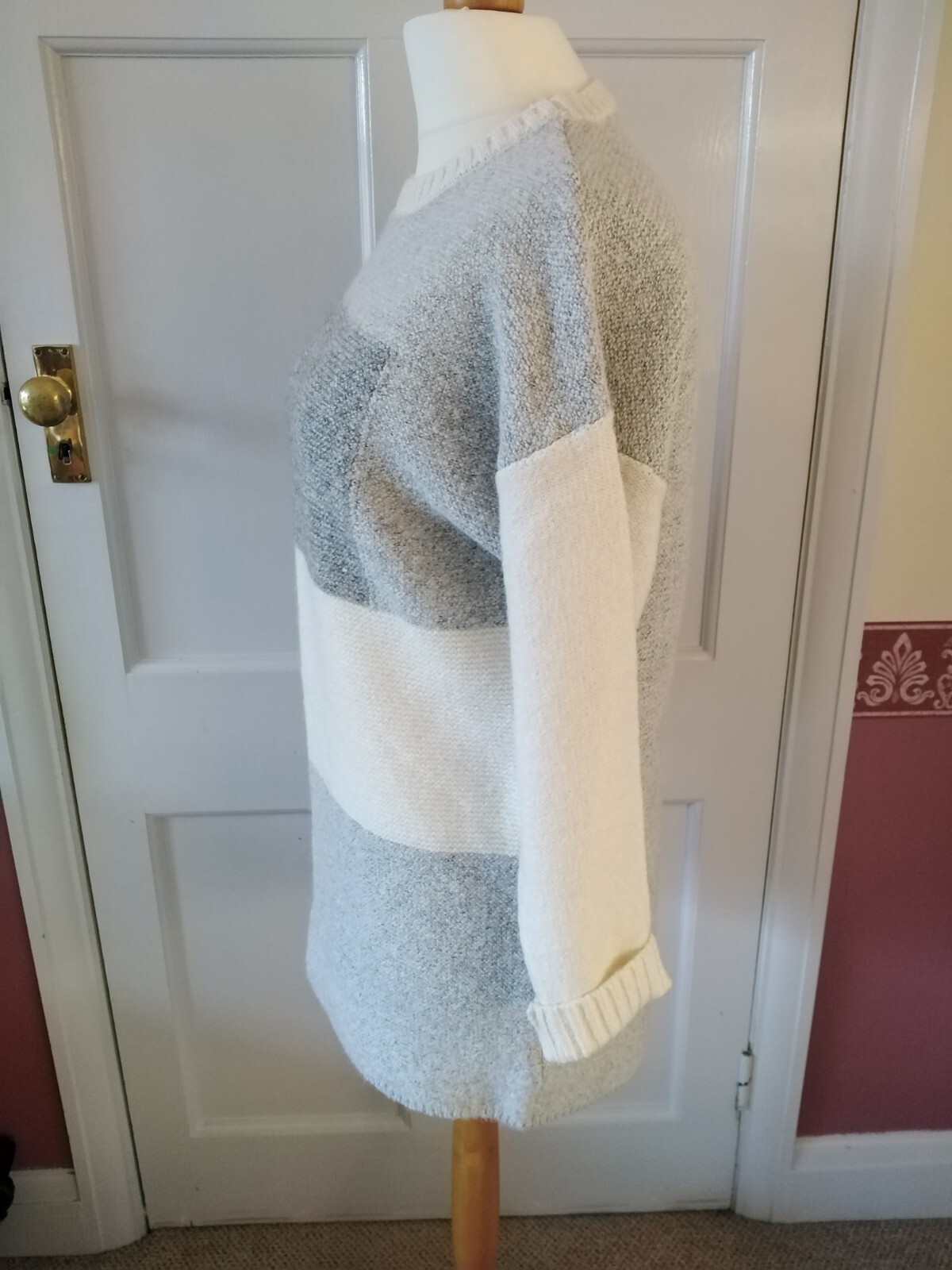 TU Patchwork longer length Jumper. Size 18. Mixed Greys. BNWOT eBay