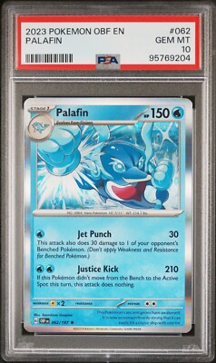 2023 Pokémon OBF EN Palafin Card #062 PSA GEM MT 10 | eBay