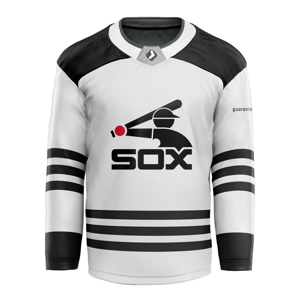 Stadium Adult Hockey Jersey - White/Black/Gray