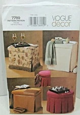 Vogue 7789 Storage Ottoman Pattern Uncut Envelope  