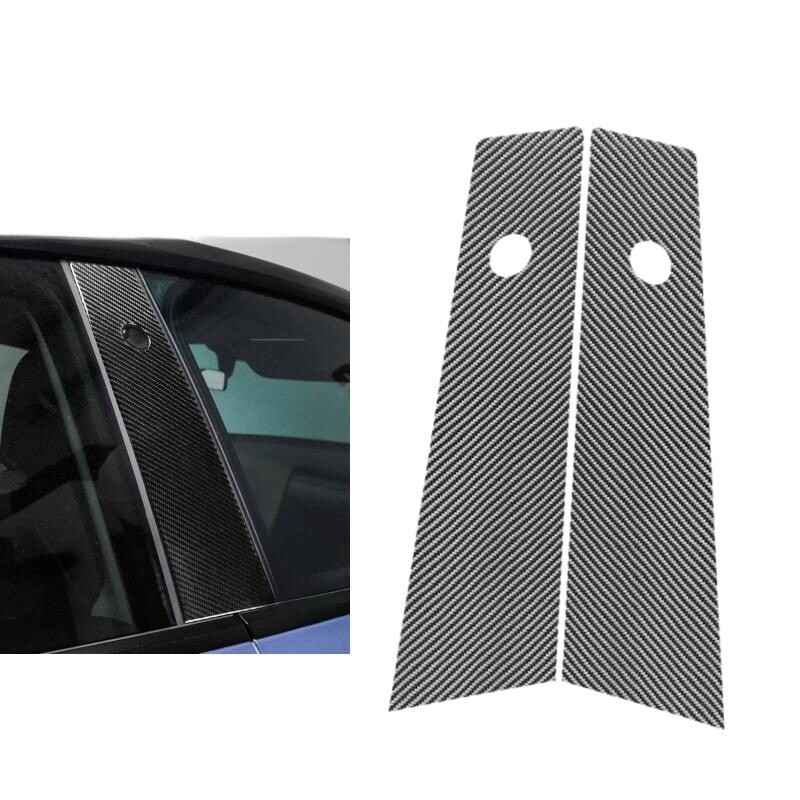 Carbon Fiber Exterior Car Window B-Pillar Trim For Tesla Model Y 20-22