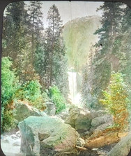 Antique Magic Lantern Slide Waterfall Scene Washington D.C. E.B. Thompson c.1900