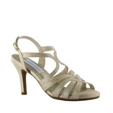 Dyeables Womens Shoes Paisley Champagne Open Toe Slingback Sandals Size 9
