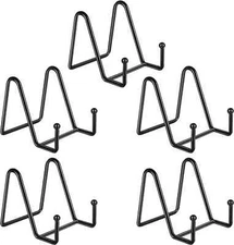 5 Pack 3 Inch Small Easel Metal Display Stands Black Iron Easel for Plate Stand