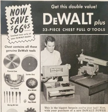 1961 DeWalt 33 pc Tool Chest Advertisement Tools Construction Building DWF28