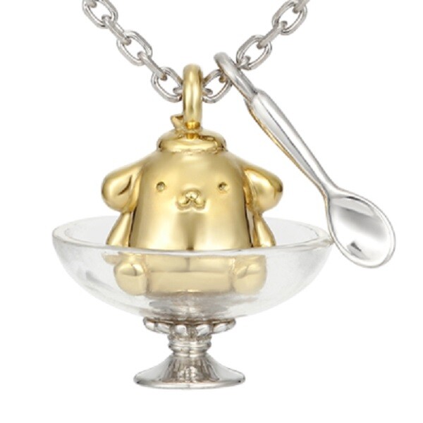 Sanrio POMPOMPURIN U-TREASURE Necklace Silver Yellow Gold Japan Limited New