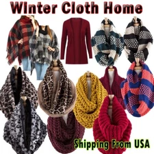 Women Winter Warm Infinity Circle Crochet Knit Cowl Neck Scarf Shawl Wrap