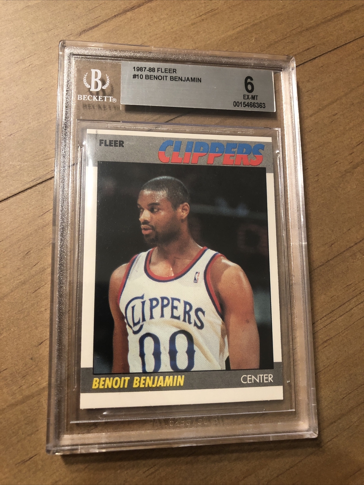 1987 FLEER BASKETBALL BENOIT BENJAMIN #10 CLIPPERS BGS 6, EX-MT