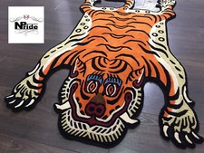 100% Wool  Tibetan Tiger Rug Carpet - 3 Sizes -  100Knot Handmade  Nepal -Orange