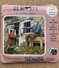 1958 Heidi View-Master Pack B 425 Booklet w 3 Reels 21 Views
