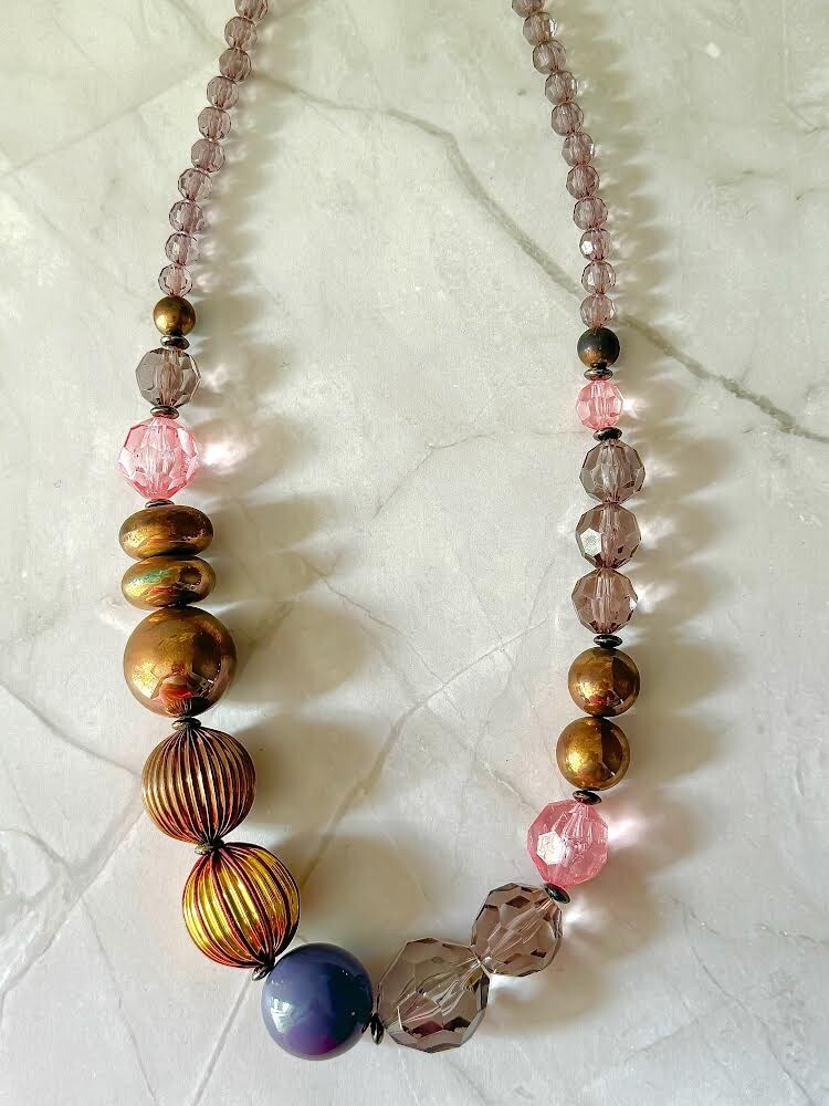 Joan Rivers Large Bead Statement Long Necklace Vi… - image 3