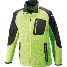 FORTIS Cardigan Softshell Jacket Strick-Softshelljacke Black Limegreen