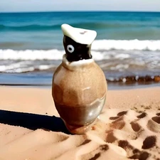 Black Pie Bird Funnel Vent Blackbird In A Pie Figure Brown Ceramic