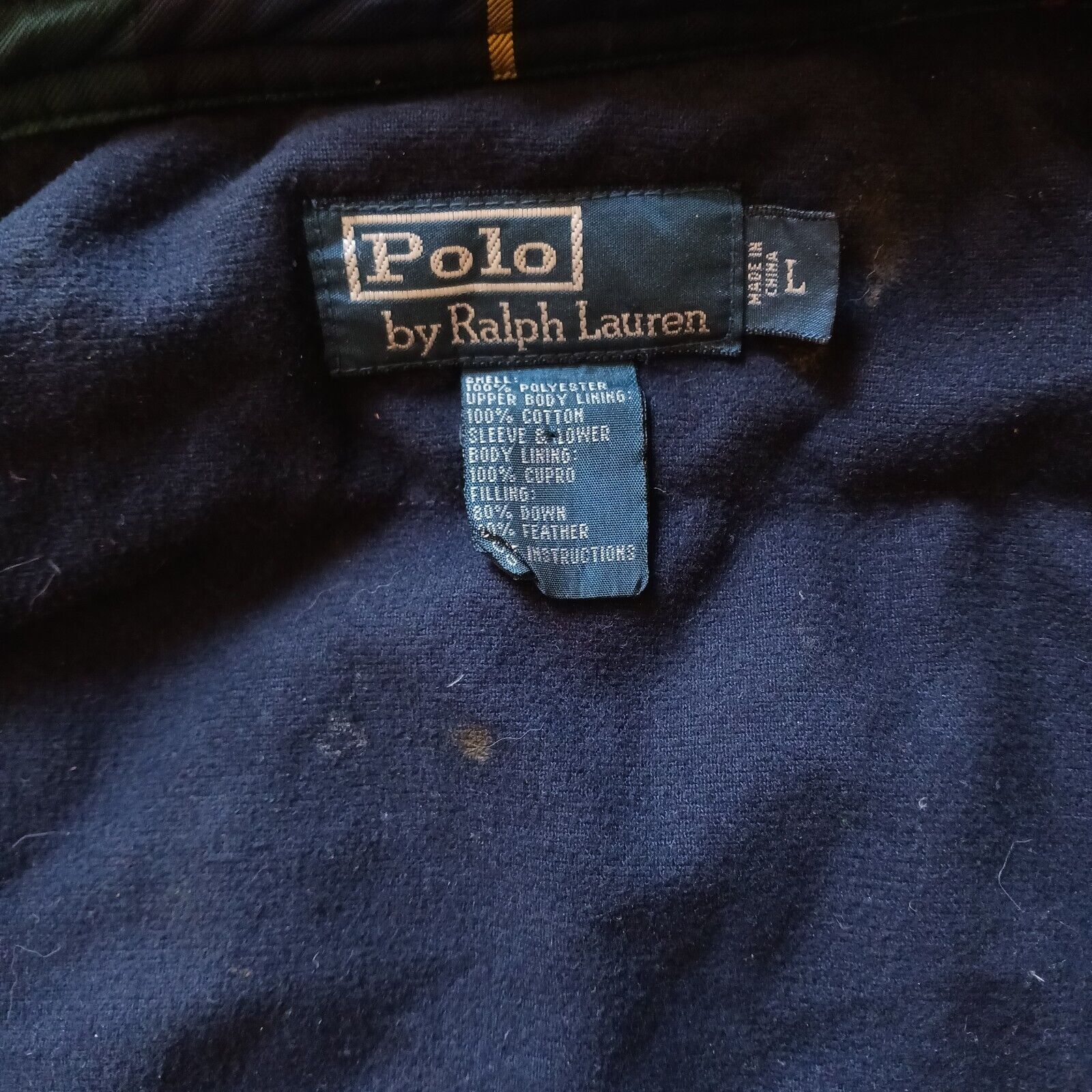 Polo Ralph Lauren Tartan Down Jacket Green Sz L - image 10