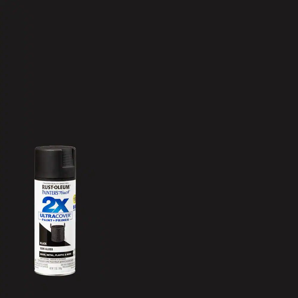 Rustoleum 2x Ultra 12 Oz. SemiGloss Black Spray Paint and Primer eBay