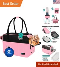 Durable and Lightweight Pet Travel Bag for Small Dogs and Cats - Pink Design