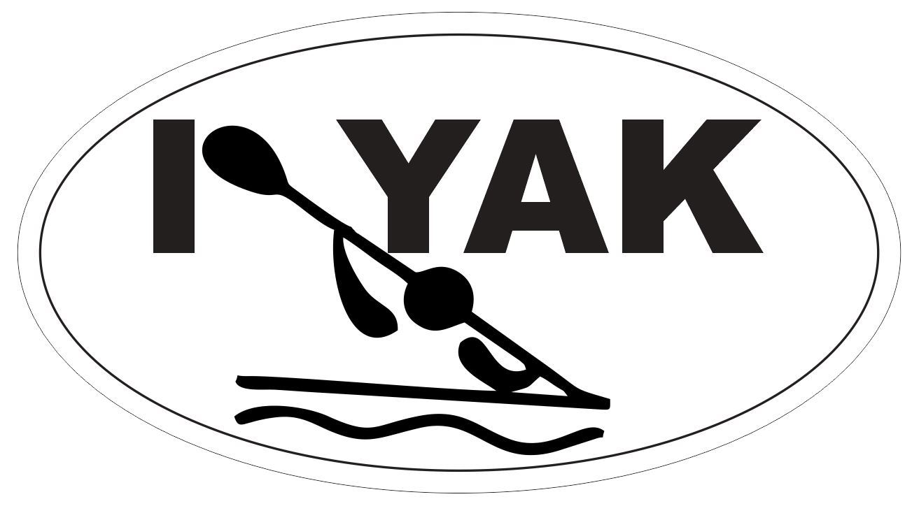 Sticker Oval Bumper Sticker Or Helmet Sticker D3822 Canoe Water Sport