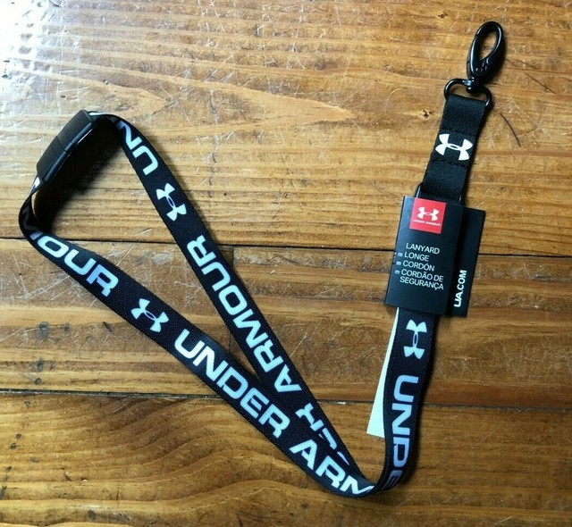 UNDER ARMOUR LANYARD KEYCHAIN ID HOLDER BLACK SC STEPH CURRY BLUE NEON