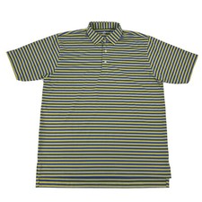 Turtleson Shirt Men's XL Blue Yellow Stripes Tour Performance Golf Polo