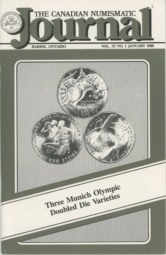 The Canadian Numismatic Journal v33 #1 thru #11, 1988 complete
