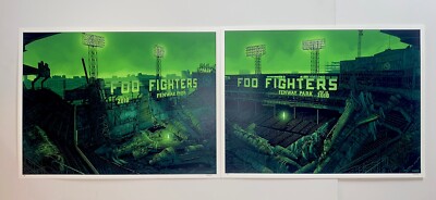 Foo Fighters Poster Set (2) Fenway Park 2018 Silkscreen Signed