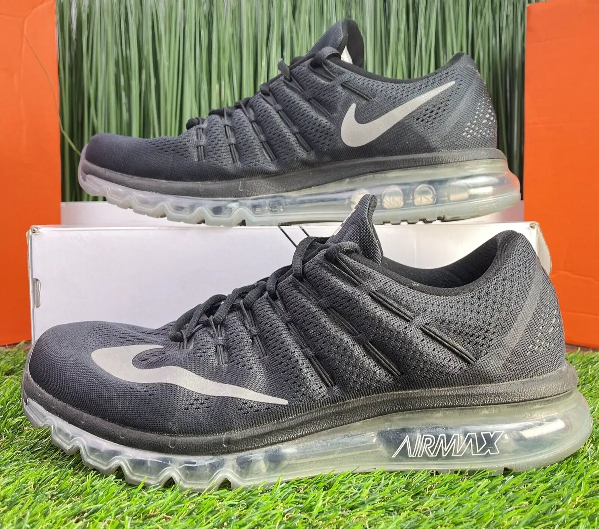 Omleiden hurken Verrast Nike Air Max 2016 Mens Running Shoes Black White Dark Grey 806771-001 Size  11.5 | eBay
