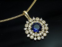 585 Gold Kleiner AnhäNger Mit Goldkette Zirkonia Steine