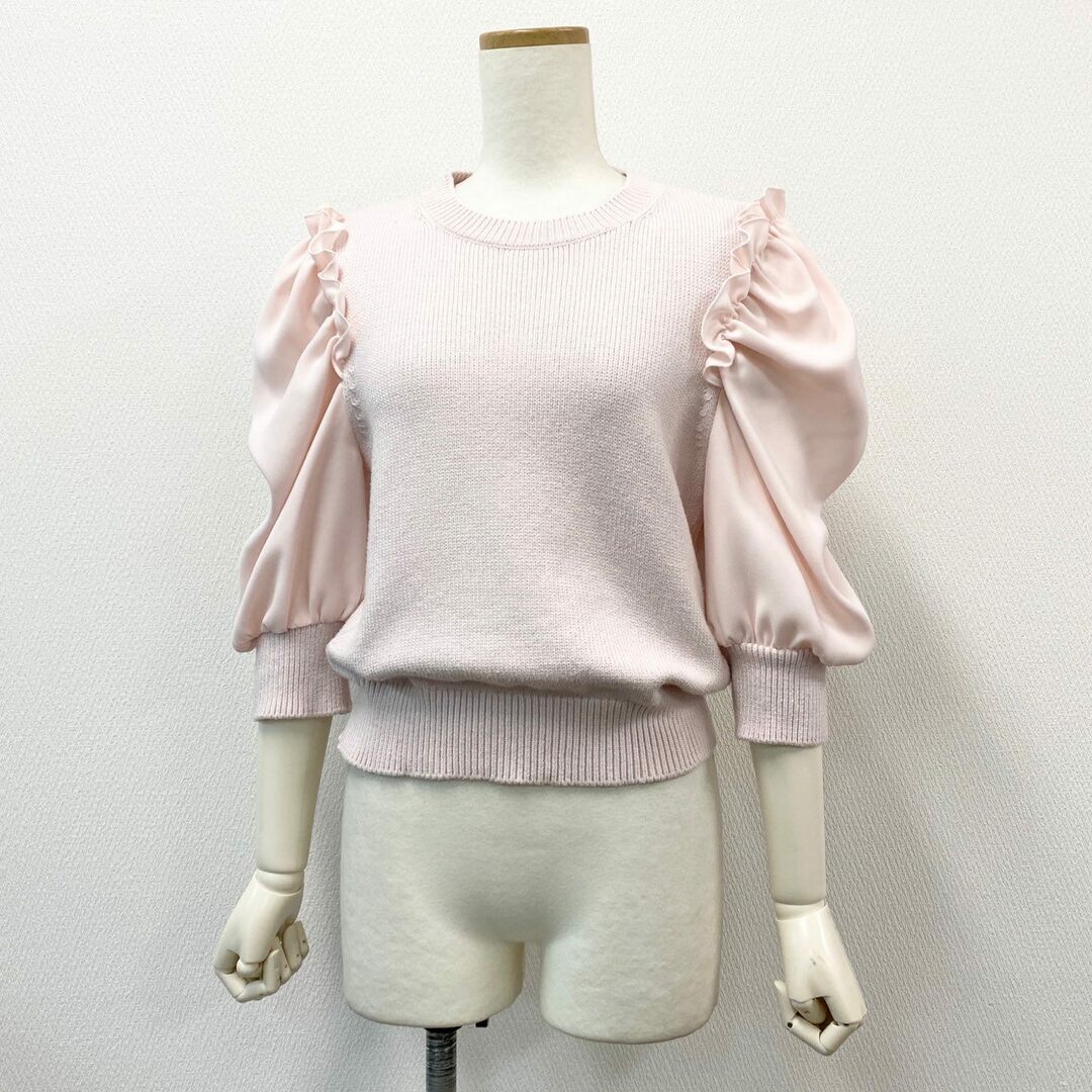 66a8 ADEAM Foxy Tulip Knit Sweater Tops Sleeve Switch 41927 Size S 