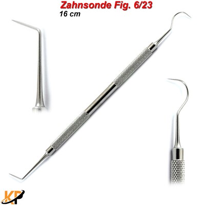 Zahnsonde Fig 6/23 Zahnsteinkratzer Plakette Zahnstein Entferner Zahnreiniger CE