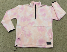 VICTORIA'S SECRET Pink 1/4 Zip Pullover SWEATSHIRT Size S Pastel Colors Z22