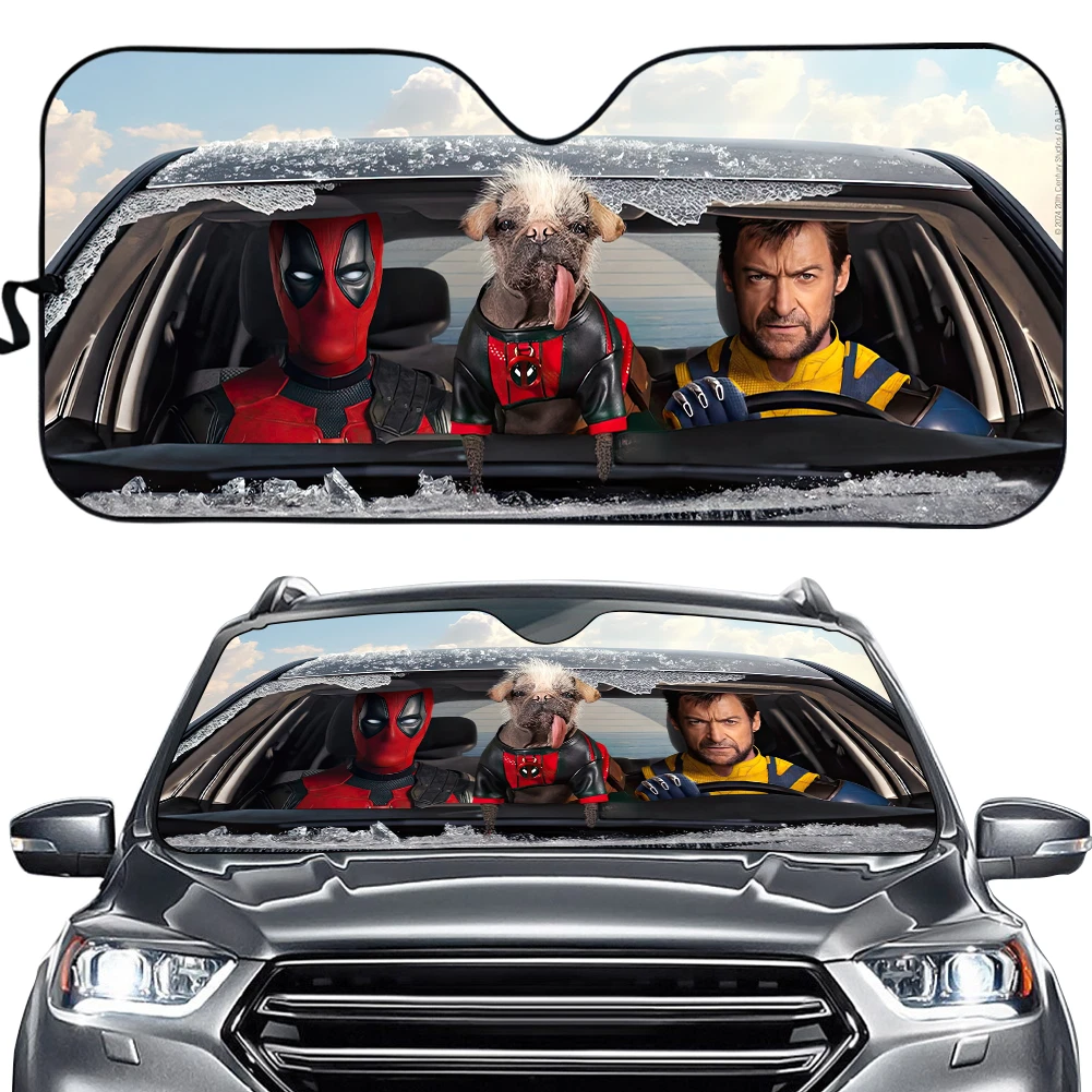 Deadpool Car Front Window Sun Visor Block UV Rays Auto Windshield Sunshade